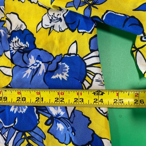 Ruby Rd Floral Button Down Shirt Top Blouse Yellow Blue‎ White XL - Picture 3 of 6
